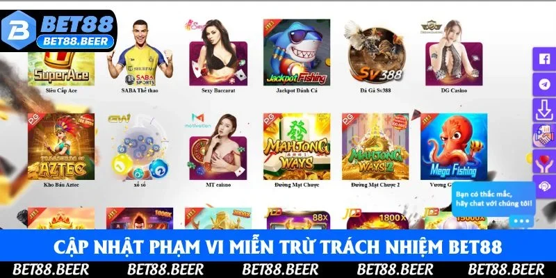 Cập nhật phạm vi miễn trừ trách nhiệm Bet88 Cập nhật phạm vi miễn trừ trách nhiệm Bet88